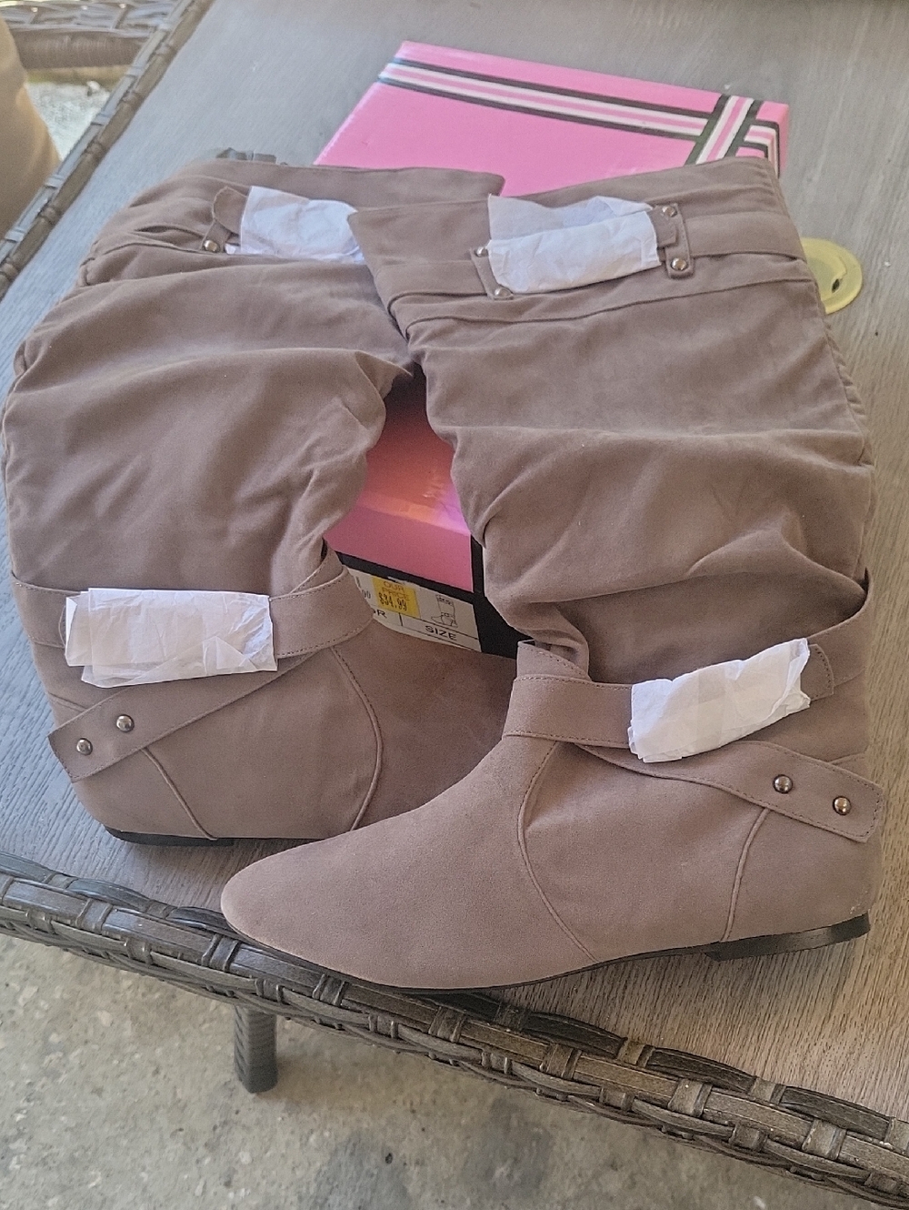 Taupe Suede Over-the-Knee Boots